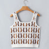 Sugar & Lace Womens Square Neck Leopard/ Horseshoe Blouse White - SL2761137-P122