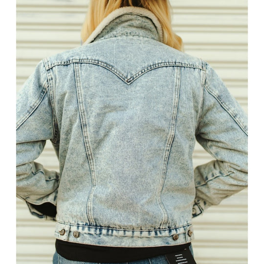 Sugar & Lace Womens Stone Wash Denim Jacket | Solid