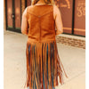 Sugar & Lace Womens Stretch Suede Fringe Vest Camel - SLJO390-CML