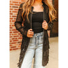 Sugar & Lace Womens Suede Fringe Zip Up Shirt Dress Black - SLJO346-BLK