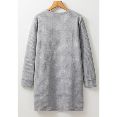 Sugar & Lace Womens Textured Long Sleeve Grey Dress