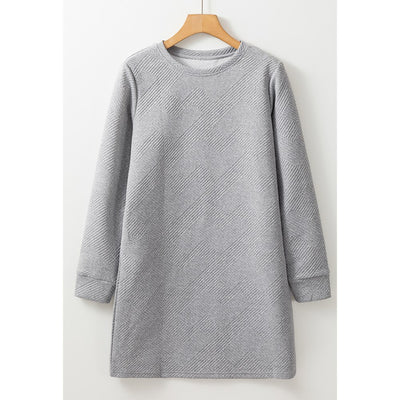 Sugar & Lace Womens Textured Long Sleeve Grey Dress