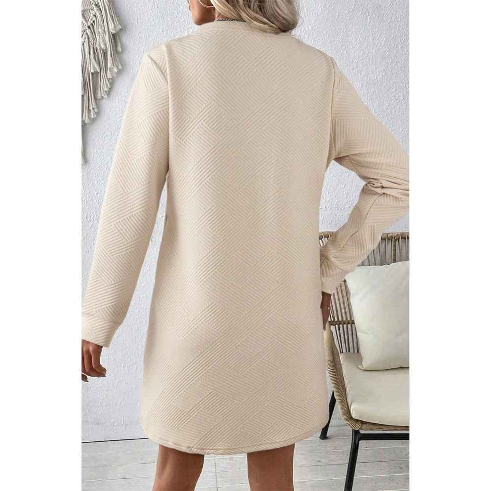 Sugar & Lace Womens Textured Long Sleeve Shift Dress