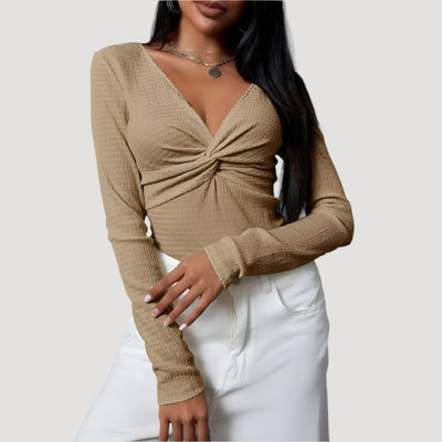 Sugar & Lace Womens Textured Twist Blouse