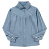 Sugar & Lace Womens Turn-down Collar Chambray Blouse Dusk Blue - SL7821214-P704