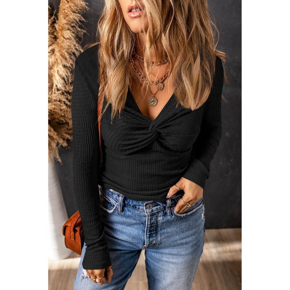 Sugar & Lace Womens Twist Front Blouse