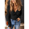 Sugar & Lace Womens Twist Front Blouse