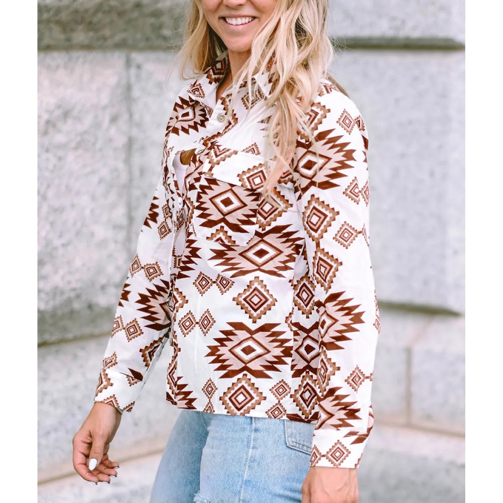 Sugar & Lace Womens Western Aztec Shirt