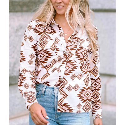 Sugar & Lace Womens Western Aztec Shirt