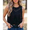 Sugar & Lace Womens Western Fringe Sleeveless Blouse Black - SL25613899-P2