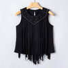 Sugar & Lace Womens Western Fringe Sleeveless Blouse Black - SL25613899-P2