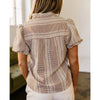 Sugar & Lace Womens Western Gingham Blouse Brown - SL25136729-P1722