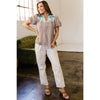 Sugar & Lace Womens Western Gingham Blouse Brown - SL25136729-P1722