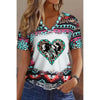 Sugar & Lace Womens Western Turquoise T-Shirt