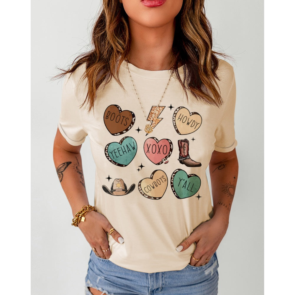 Sugar & Lace Womens Western Valentine T-Shirt