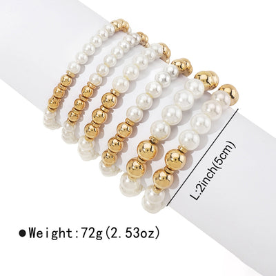 Sugar & Lace Womens White 5 Pcs Pearl Bracelet