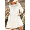 Sugar & Lace Womens White Floral Patchwork Bracelet Sleeve Tiered Mini Dress