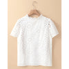 Sugar & Lace Womens White Hollow Out Blouse