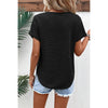 Sugar & Lace Womens Textured Wide Sleeve V Neck T-Shirt