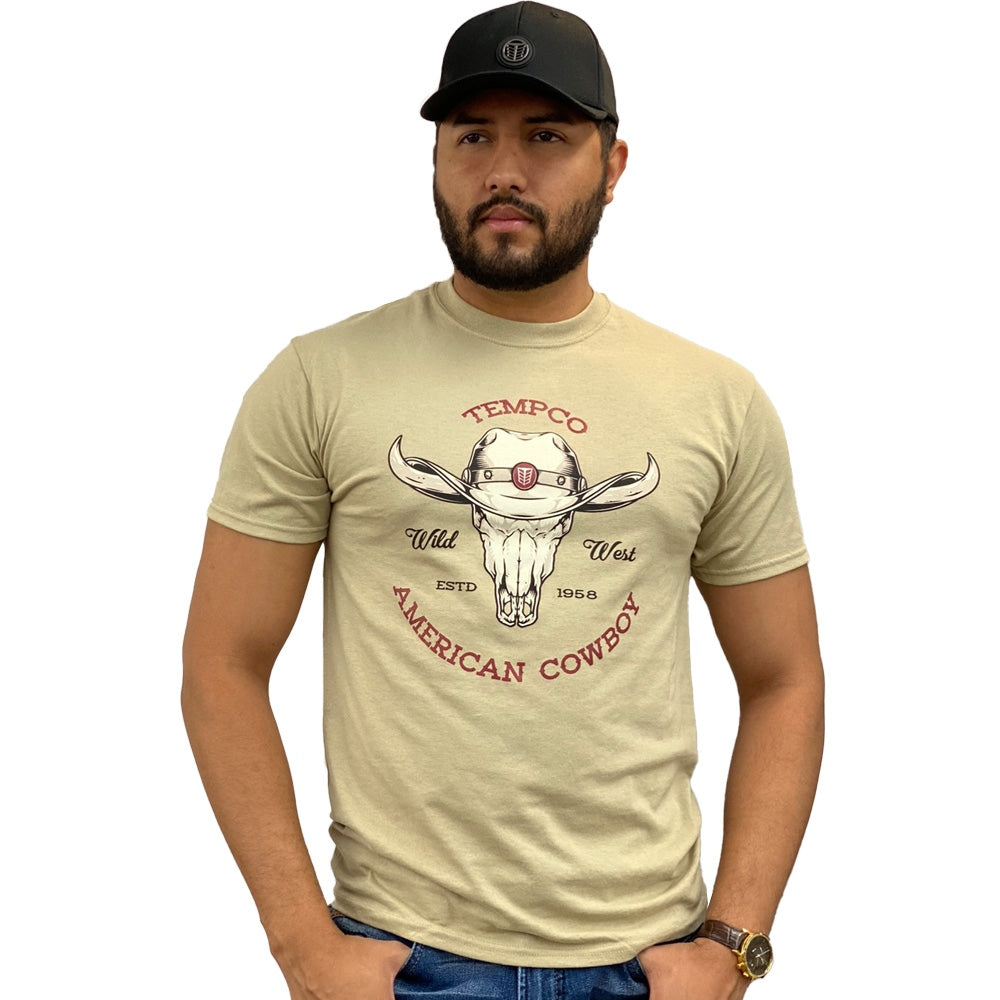 Tempco Mens Bull Skull T-Shirt