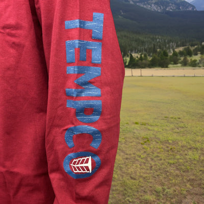 Tempco Mens Country Roads Long Sleeve T-Shirt Red