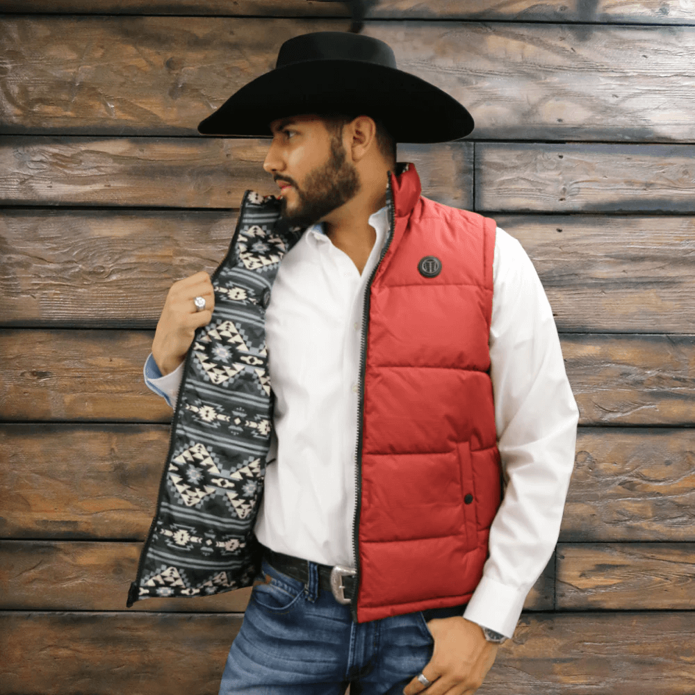 Red down vest mens online