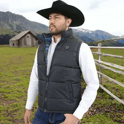 western dress vest Roper Men's Lamb Leather Black Vest