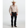 Tempco Mens El Vikingo Button Down Long Sleeve Shirt Cream/Brown - TMVKBTLS-415