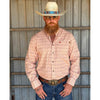 Tempco Mens El Vikingo Button Down Long Sleeve Shirt Pink Geo - TMVKBTLS-412