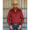 Tempco Mens El Vikingo Button Down Long Sleeve Shirt Red Geo - TMVKBTLS-417
