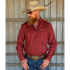 Tempco Mens El Vikingo Button Down Long Sleeve Shirt Red Geo - TMVKBTLS-417