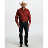 Tempco Mens El Vikingo Button Down Long Sleeve Shirt Red Geo - TMVKBTLS-417