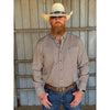 Tempco Mens El Vikingo Button Down Long Sleeve Shirt White Brown - TMVKBTLS-418
