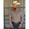 Tempco Mens El Vikingo Button Down Long Sleeve Shirt White Brown - TMVKBTLS-418
