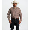 Tempco Mens El Vikingo Button Down Long Sleeve Shirt White Brown - TMVKBTLS-418