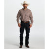 Tempco Mens El Vikingo Button Down Long Sleeve Shirt White Brown - TMVKBTLS-418