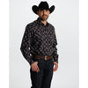 Tempco Mens El Vikingo Square Snap Long Sleeve Shirt Black Bull Print - TMVKSNLS-413