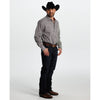 Tempco Mens El Vikingo Square Snap Long Sleeve Shirt Blue/Brown - TMVKSNLS-421