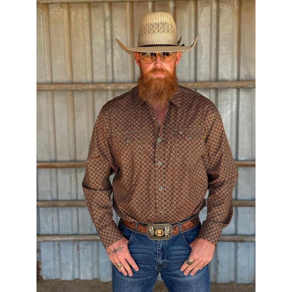 Tempco Mens El Vikingo Square Snap Long Sleeve Shirt