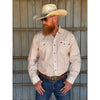 Tempco Mens El Vikingo Square Snap Long Sleeve Shirt Cream/Brown - TMVKSNLS-415