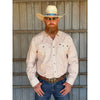 Tempco Mens El Vikingo Square Snap Long Sleeve Shirt Cream/Brown - TMVKSNLS-415