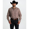 Tempco Mens El Vikingo Square Snap Long Sleeve Shirt White Brown - TMVKSNLS-418