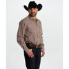 Tempco Mens El Vikingo Square Snap Long Sleeve Shirt White Brown - TMVKSNLS-418