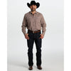 Tempco Mens El Vikingo Square Snap Long Sleeve Shirt White Brown - TMVKSNLS-418