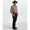 Tempco Mens El Vikingo Square Snap Long Sleeve Shirt White Brown - TMVKSNLS-418