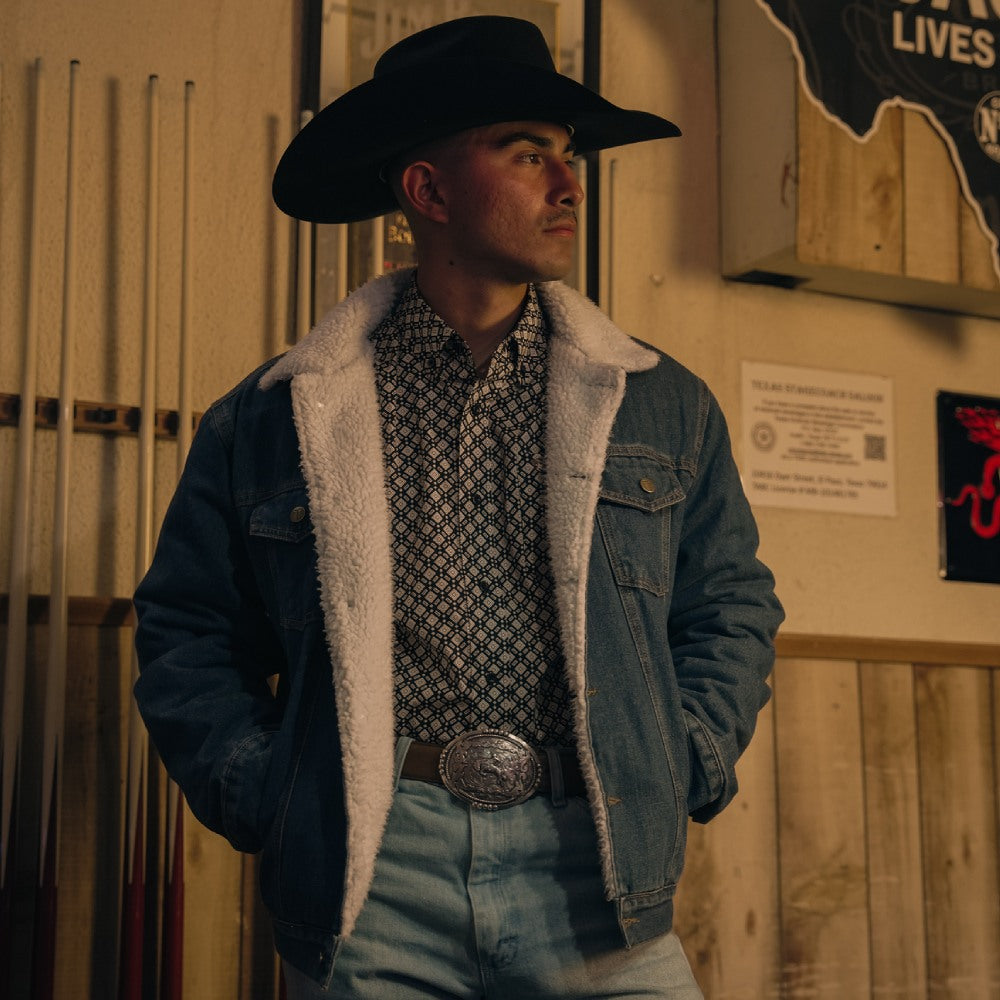 Tempco Mens Hank Sherpa Denim Jacket - TM9000