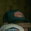 Tempco Mens Leather Badge Cap Black