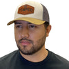Tempco Mens Leather Badge Cap Charcoal/Gold - TC0002-CHR/GLD