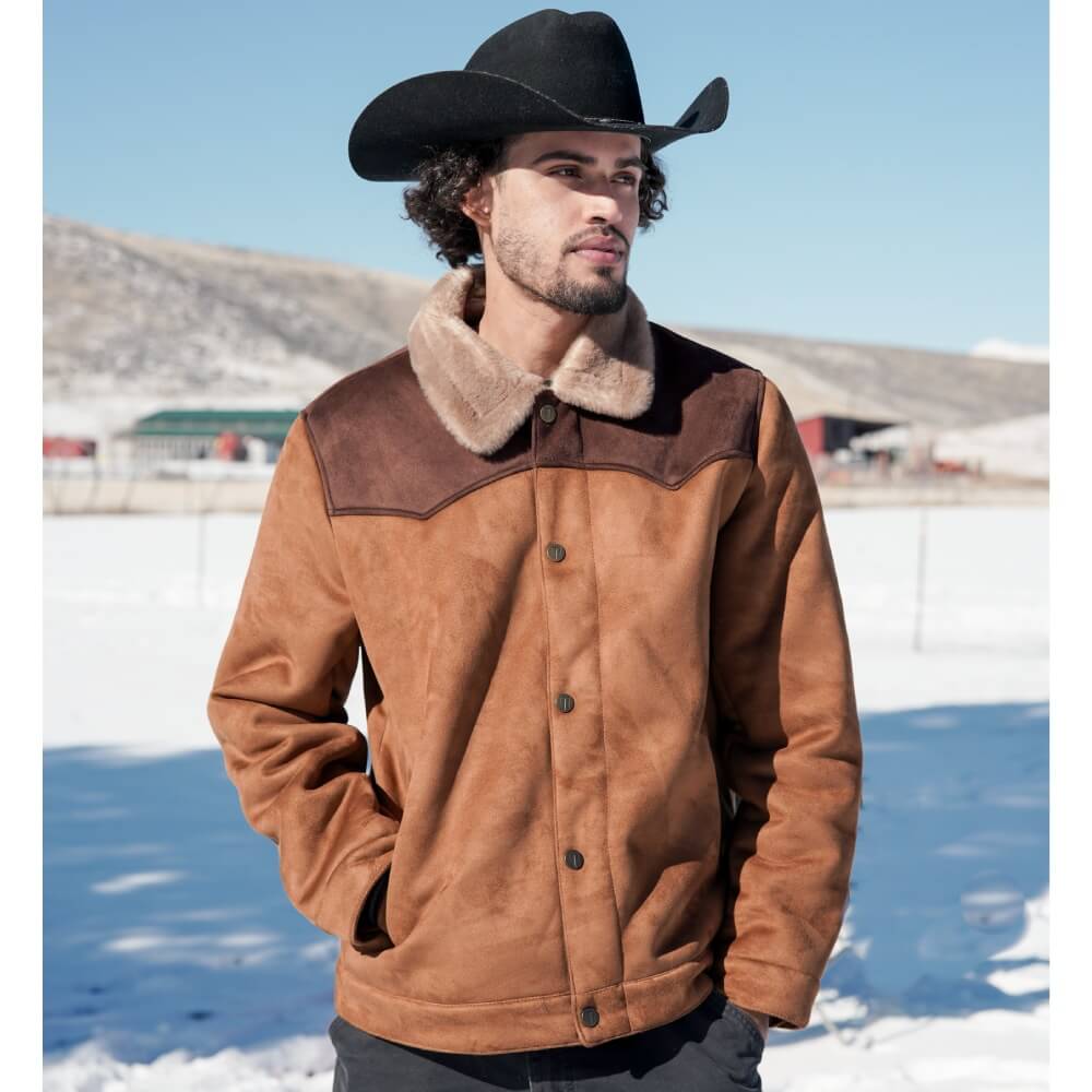 Tempco Mens Marlboro Faux Suede Shearling Jacket