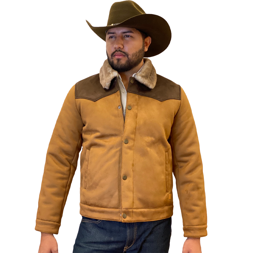 Tempco Mens Marlboro Shearling Suede Trucker Jacket - TM6002